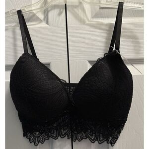 Fredericks of Hollywood Lined Black Finley Bralette Size Large NEW